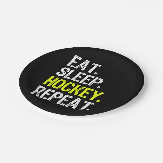 Hockey Lover | Eet, Slaap, Hockey en Herhaal Papieren Bordje (Gekanteld)