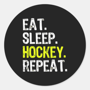 Hockey Lover Eet, Slaap, Hockey en Herhaal Ronde Sticker