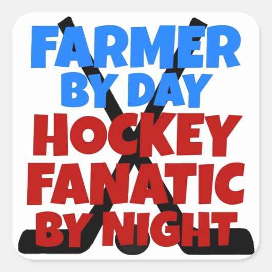 Hockey Lover Farmer Vierkante Sticker (Voorkant)