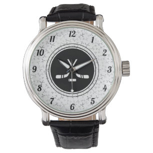 Hockey Lover Sportpatroon Zwart & Wit Stijlvol Horloge