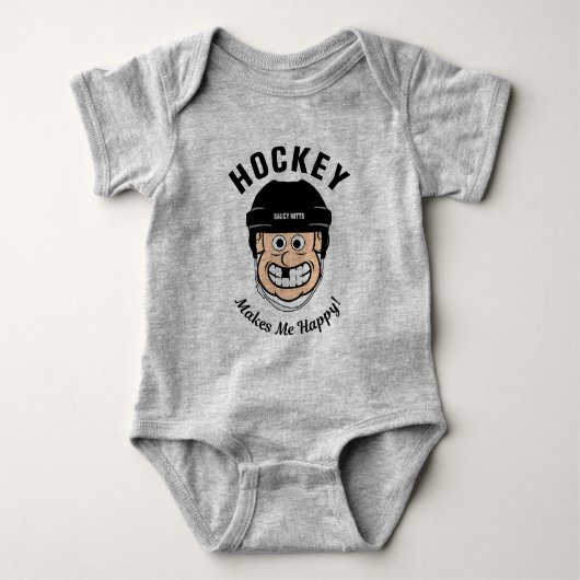 Hockey maakt me blij met grappige Hockey Player Romper (Voorkant)