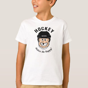 Hockey maakt me gelukkig, grappige hockeyspeler t-shirt