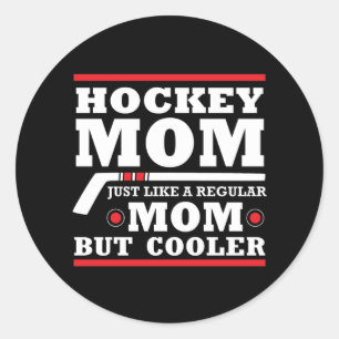 Hockey mam als een gewone mam, maar cooler ronde sticker