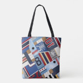 Hockey mam  Oude tijd Ice Hockey Patchwork Tote Bag (Achterkant)