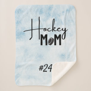 Hockey mam roze tandwiet blanket kalligrafie blauw sherpa deken