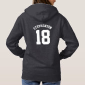 Hockey mam trendy white type gepersonaliseerd team hoodie (Achterkant)