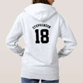Hockey mam trendy zwart type gepersonaliseerd team hoodie (Achterkant)