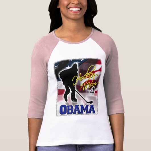 Hockey Mam voor Barack Obama, Stemming in 2008 Ver T-shirt (Voorkant)