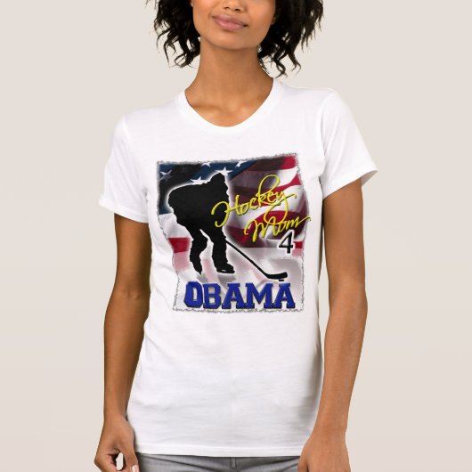 Hockey Mam voor Barack Obama, Stemming in 2008 Ver T-shirt (Voorkant)