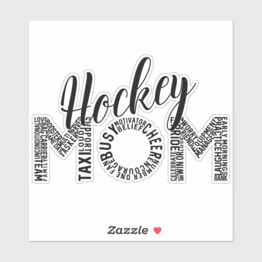 Hockey Mam Word Art Sticker (Vel)