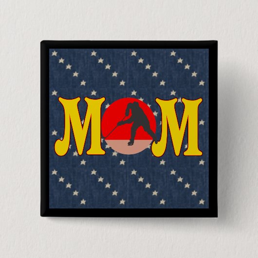 Hockey mama Buttonnen Vierkante Button 5,1 Cm (Voorkant)