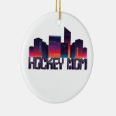 Hockey mama City Skyline Keramisch Ornament (Rechts)