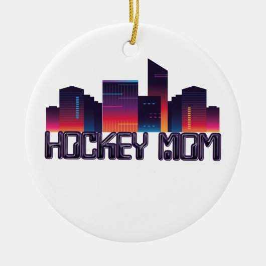 Hockey mama City Skyline Keramisch Ornament (Voorkant)