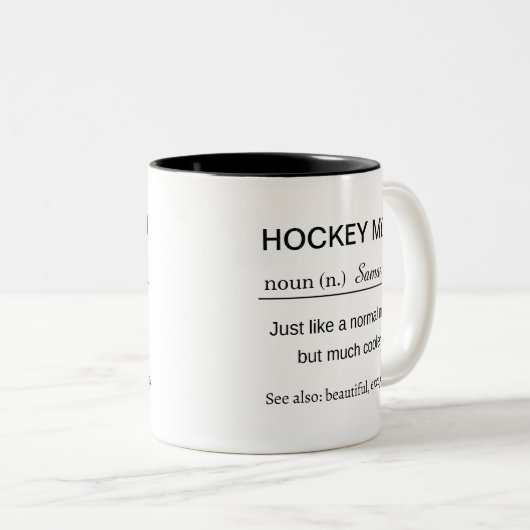 Hockey mama Definition Tweekleurige Koffiemok (Voorkant rechts)