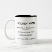 Hockey mama Definition Tweekleurige Koffiemok (Links)