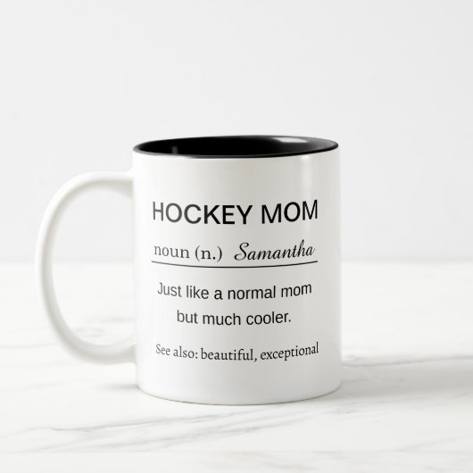 Hockey mama Definition Tweekleurige Koffiemok (Links)