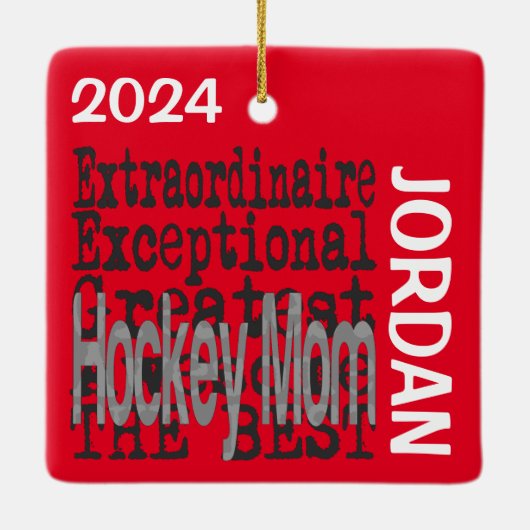 Hockey mama Extraordinaire CUSTOM Keramisch Ornament (Achterkant)