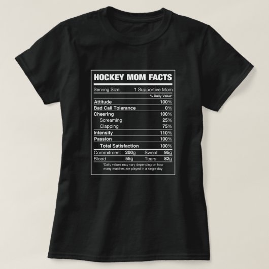 Hockey mama feiten t-shirt (Design voorkant)