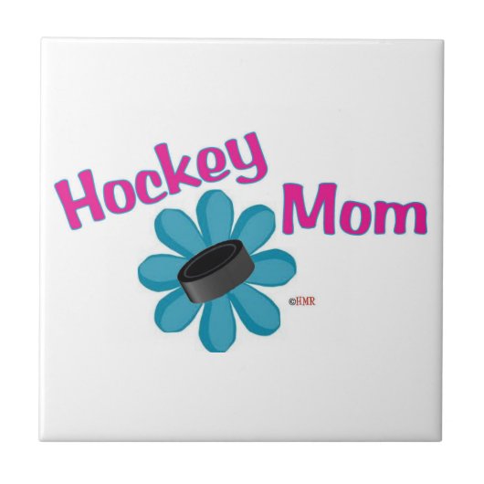 Hockey mama Flower Puck Tile Tegeltje (Voorkant)