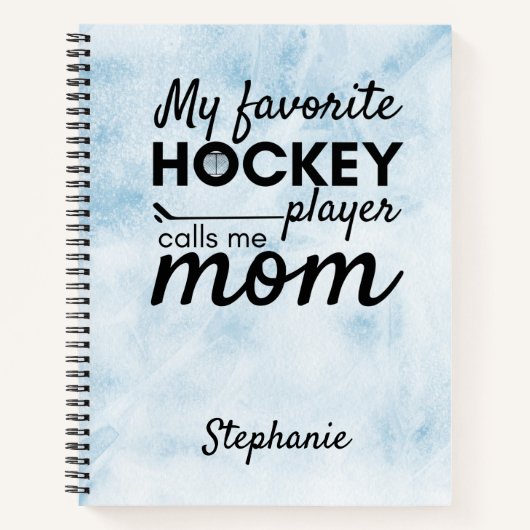Hockey mama notebook favoriete speler blauw ijs notitieboek (Voorkant)