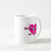 Hockey mama Pink Heart Koffiemok (Voorkant rechts)