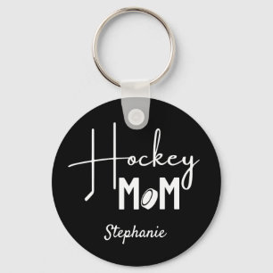Hockey mama Sleutelhanger calligrafie zwart wit