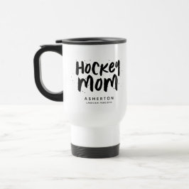 Hockey mama trendy black type gepersonaliseerd reisbeker