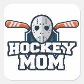 Hockey mama vierkante sticker (Voorkant)