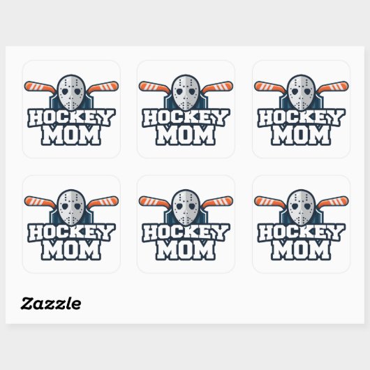Hockey mama vierkante sticker (Vel)
