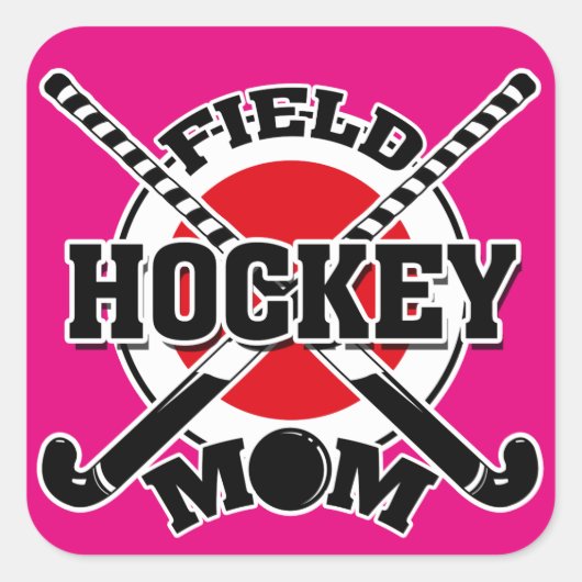 Hockey mama vierkante sticker (Voorkant)