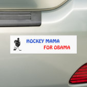 HOCKEY MAMA VOOR OBAMA-BUMPERSTICKER BUMPERSTICKER (Op auto)