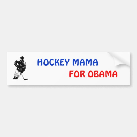 HOCKEY MAMA VOOR OBAMA-BUMPERSTICKER BUMPERSTICKER (Voorkant)