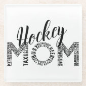 Hockey mama Wordle Glazen Onderzetter (Voorkant)