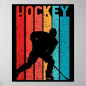 Hockey Mannen Kinderen Retro Ice Player Poster (Voorkant)