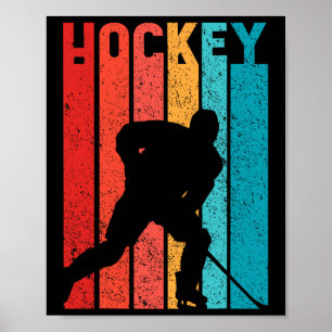 Hockey Mannen Kinderen Retro Ice Player Poster