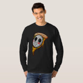 Hockey Mask Halloween Horror and Pizza T-shirt (Voorkant volledig)