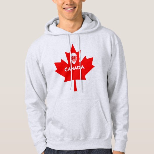 Hockey Mask op Canada Maple Leaf Hoodie (Voorkant)