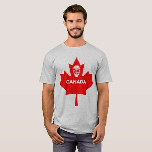 Hockey Mask op Canada Maple Leaf T-shirt (Voorkant volledig)