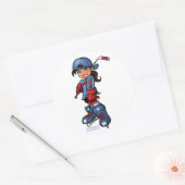 Hockey Meisje 3" Ronde Stickers (Envelop)