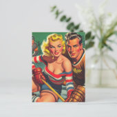  hockey meisje briefkaart (Staand voorkant)