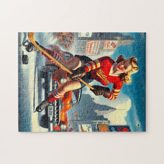  hockey meisje legpuzzel (Horizontaal)