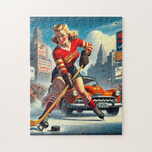 hockey meisje legpuzzel (Verticaal)