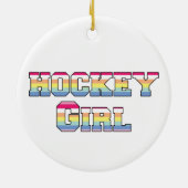 Hockey meisje pastel strepen keramisch ornament (Achterkant)