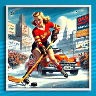  hockey meisje poster