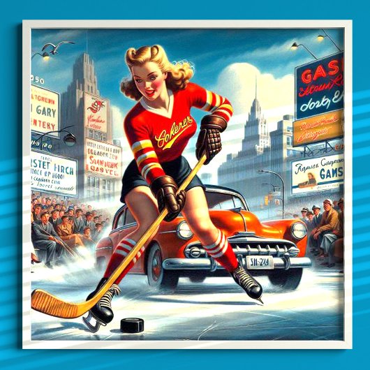  hockey meisje poster