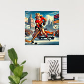  hockey meisje poster (Thuiskantoor)