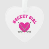 Hockey meisje roze hart ornament (achterkant)
