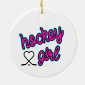 Hockey meisje script hart keramisch ornament (Achterkant)