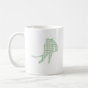 Hockey Meisje Skater Silhouette Groen Plaid Koffiemok