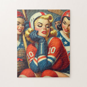 hockey meisjes illustratie legpuzzel